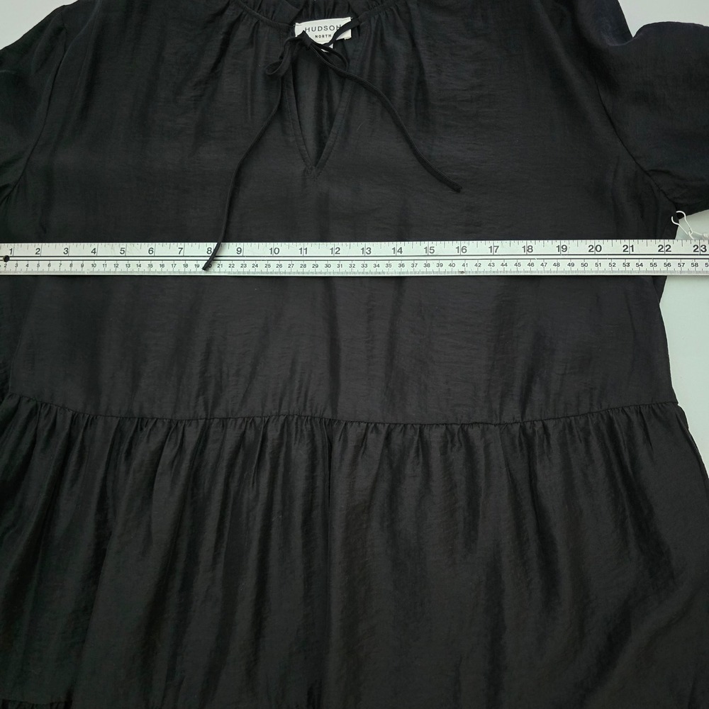 NWT Hudson North Black Tiered Lyocell Blend Mini Dress Removable Slip Medium - Picture 16 of 16
